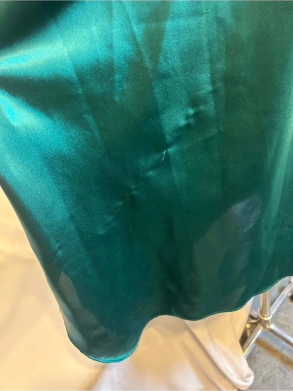 Vintage nightgown Satin Lace-Trim Sleep Chemise - Emerald Green